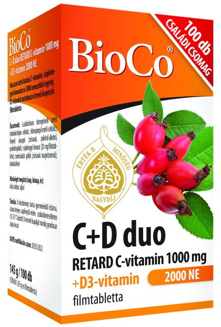 BioCo C+ D duo RETARD C-vitamin 1000mg+ D3-vitamin 2000NE