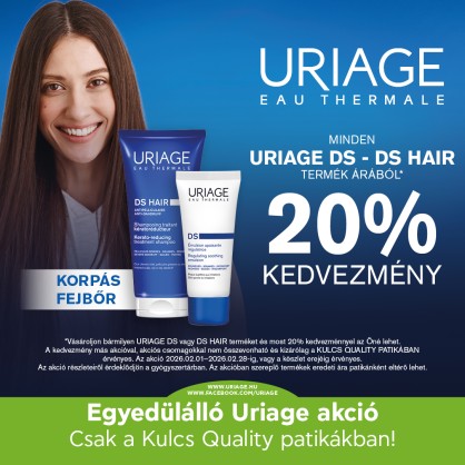 URIAGE D.S. HAJÁPOLÁSI AKCIÓ. CSAK A KULCS QUALITY PATIKÁKBAN.